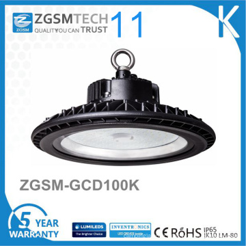 Lumière élevée industrielle de baie de forme ronde d&#39;UFO 100W LED